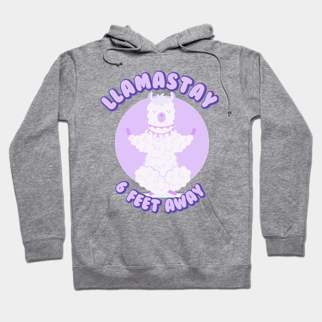 Llamastay 6 feet away Hoodie by Digifestas